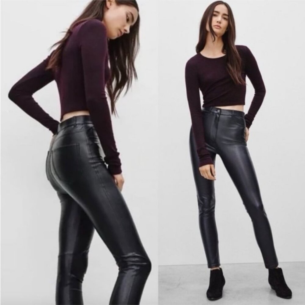 Aritzia Wilfred Free Adrienne High Rise Skinny Leather Pants